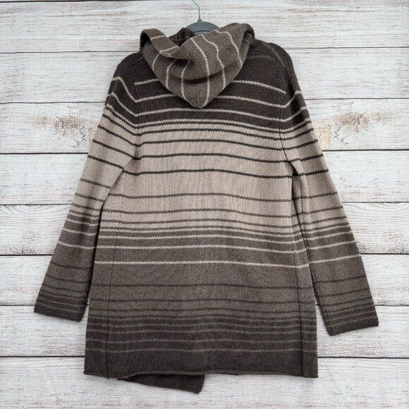 Vince Striped Brown and Tan Cardigan - Picture 2 of 11